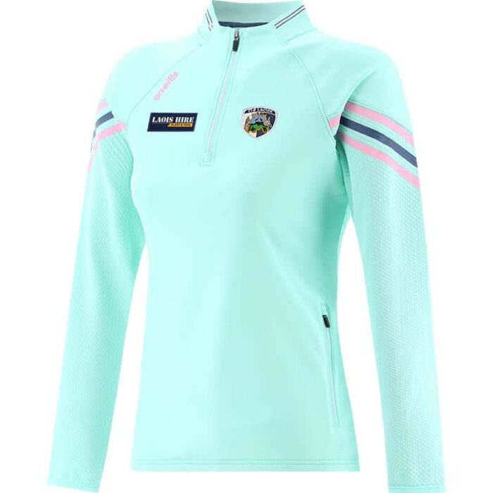 Laois GAA O'Neills Women's Weston Half Zip Top - Green/Pink/Marine