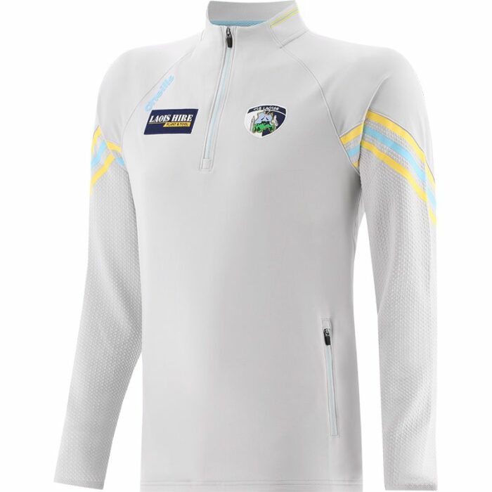 Laois GAA O'Neills Weston Brushed Half Zip Top - Grey/Yellow/Blue